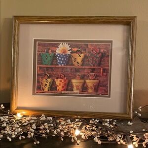 Anne Geddes ‘Down in the Garden’ Framed Art with Playful Flower Pots